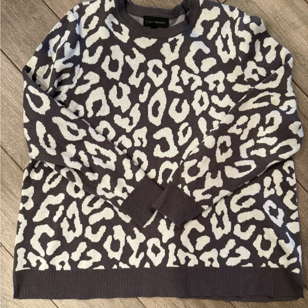 NWOT - Lane Bryant Leopard Print Crewneck Sweater